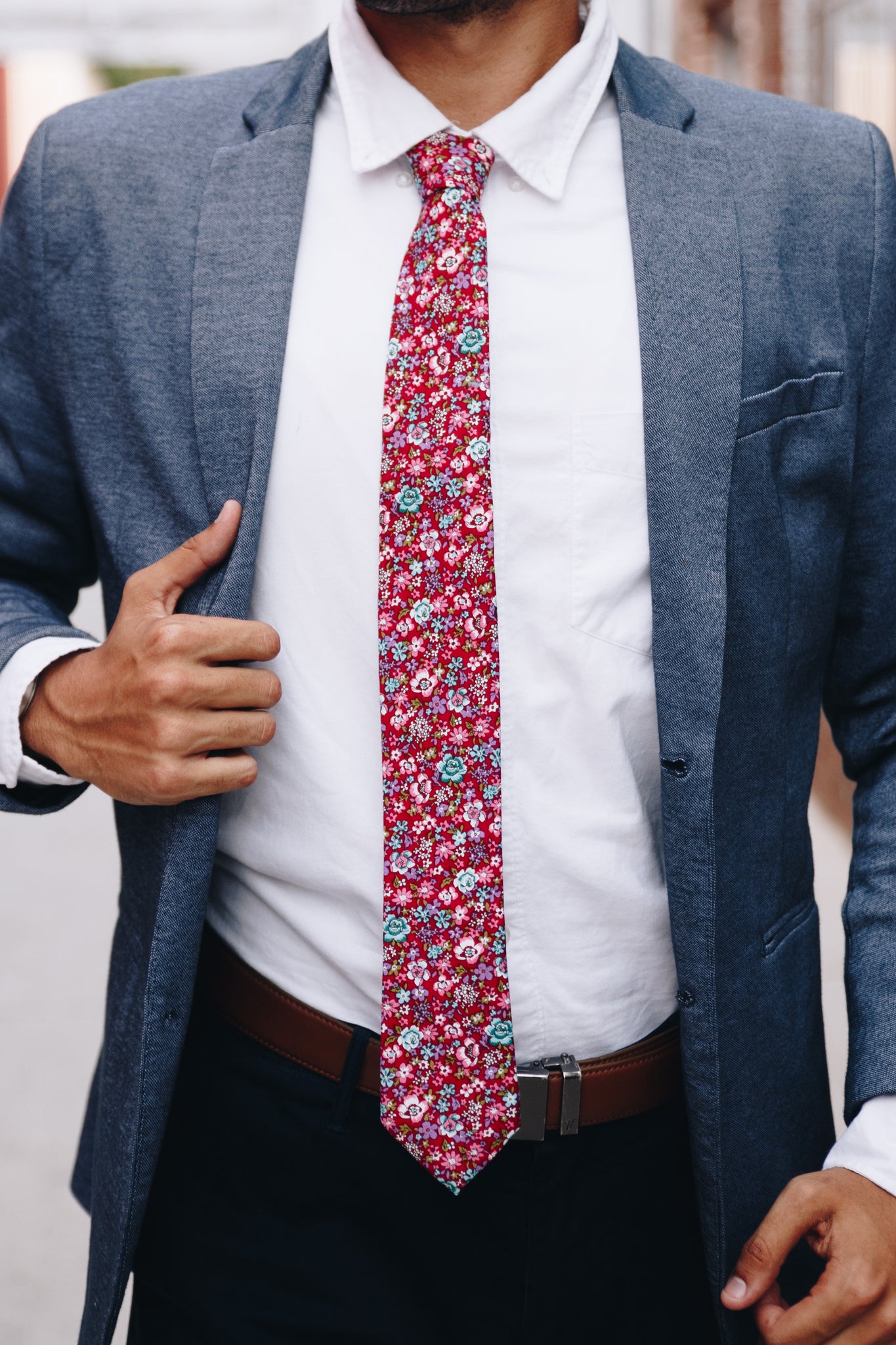 The Quilted Floral Tie