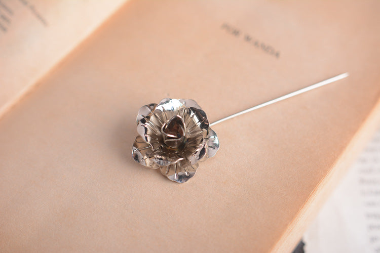 Silver Flower Lapel Pin