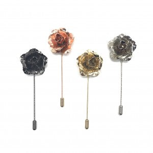 Gunmetal Flower Lapel Pin