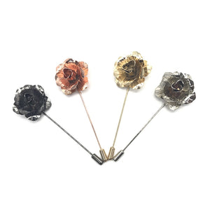 Gunmetal Flower Lapel Pin