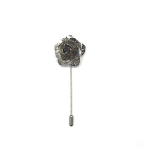 Silver Flower Lapel Pin