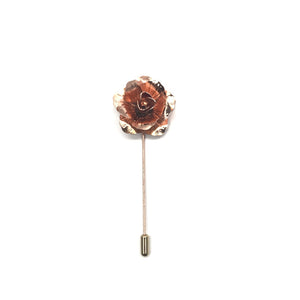 Rose Gold Flower Lapel Pin